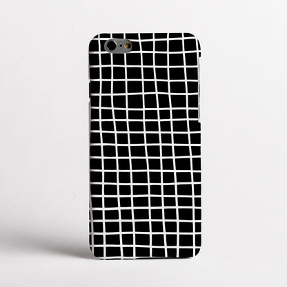Black Cross Stripes phone case with sleek monochrome lines; a stylish, durable protective phone case for everyday use.