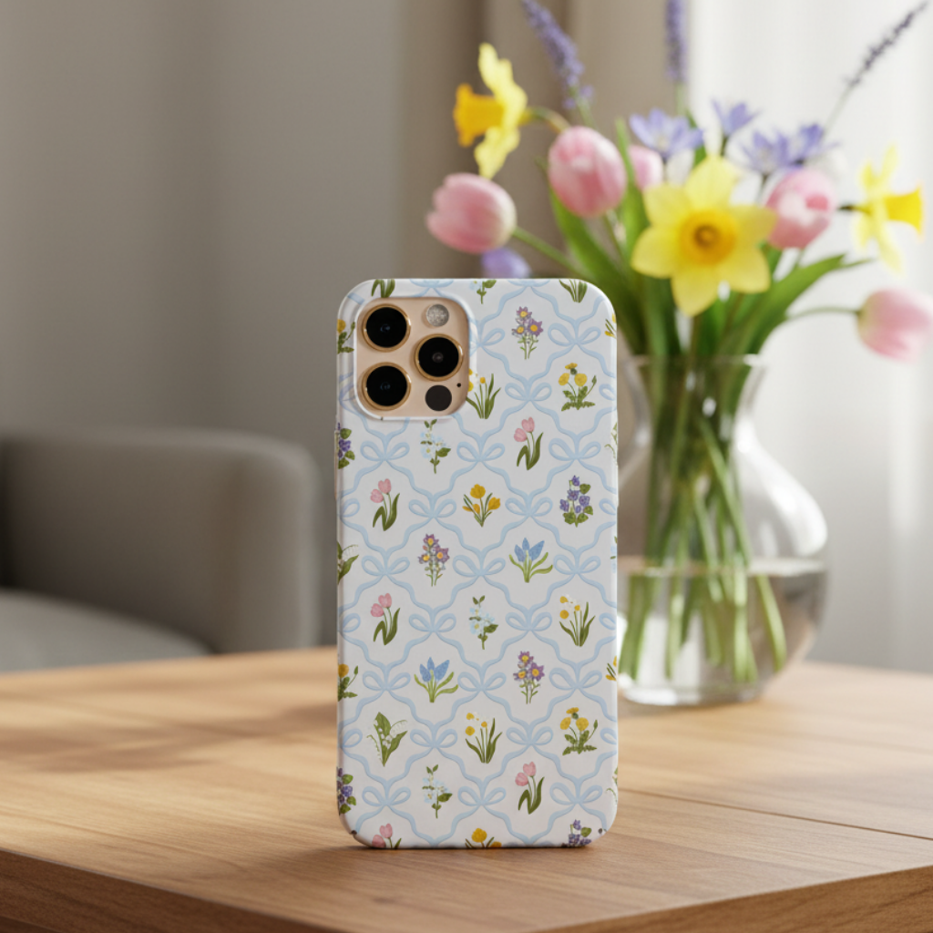 Blue Wild Flowers Phone Case