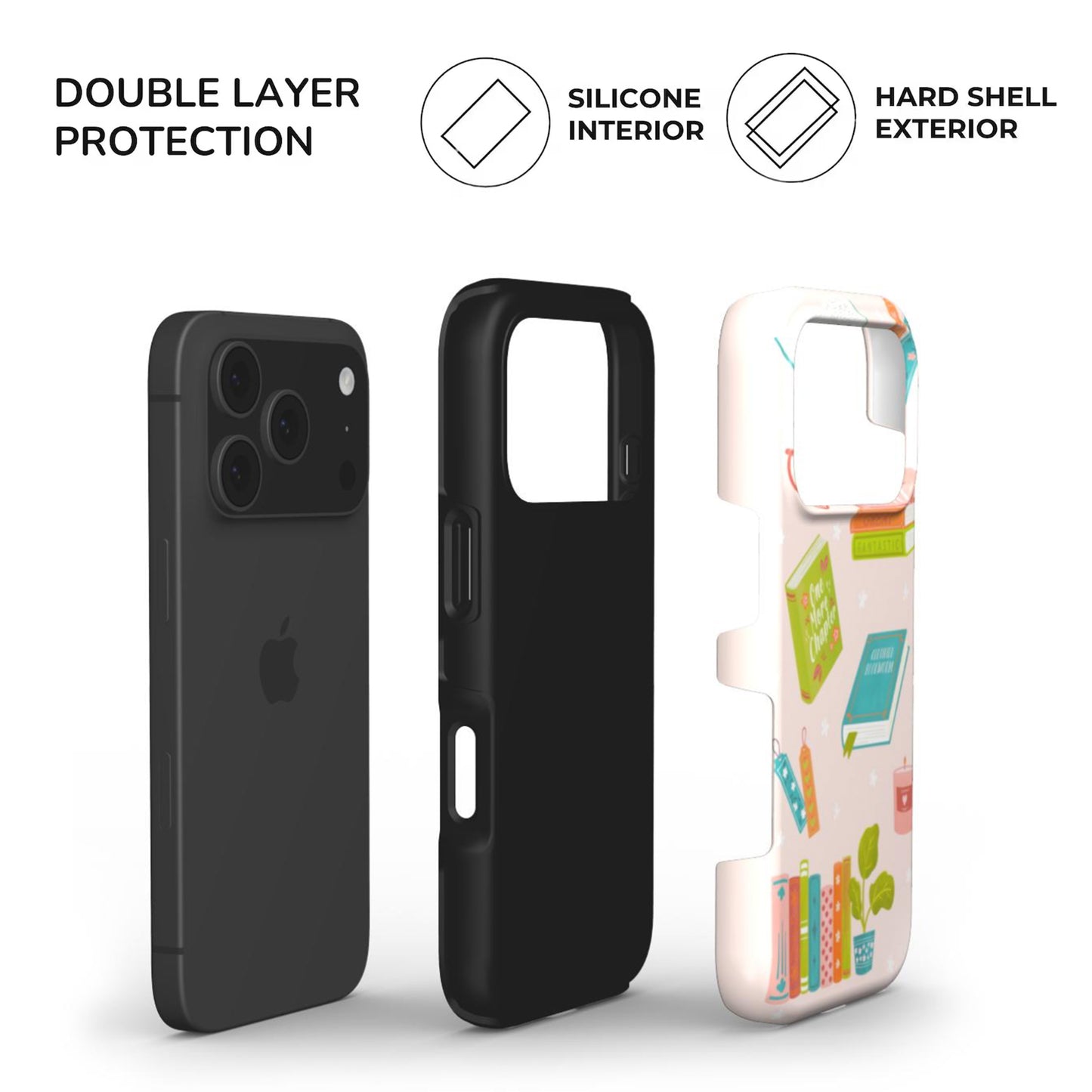 Book Lover Phone Case built with dual layer protection - soft TPU interior and Hard glossy shell