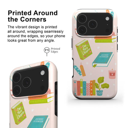 Book Lover Phone Case with printed edges and full wrap around deign