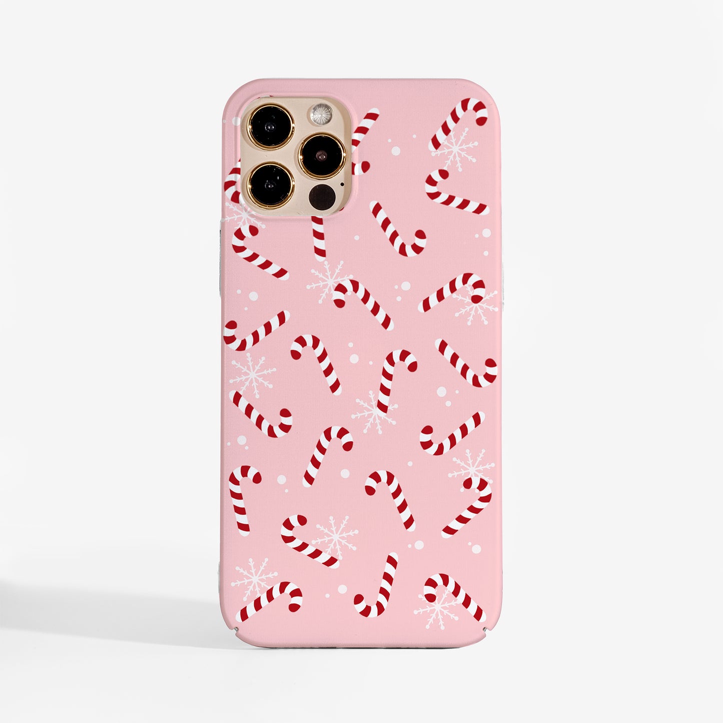 Candy Cane phone case on iPhone with clear sides and cute red-and-white candy cane print — festive and chic everyday protection