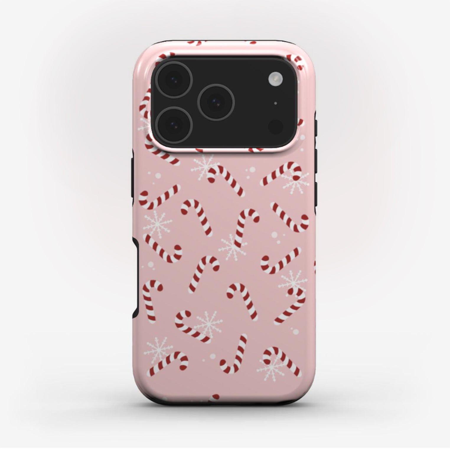 Candy Cane tough phone case with full-wrap around rfestive print for cute, protective holiday style