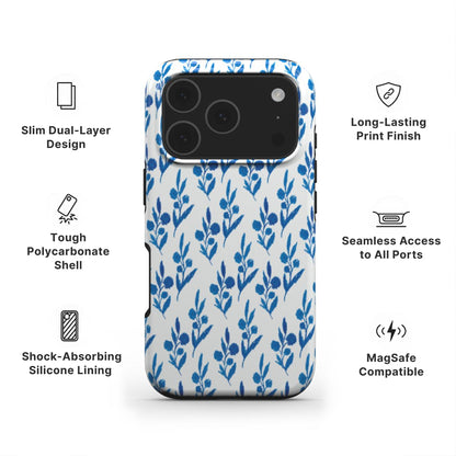 China Porceleain phone case showing features like dual layer protection, long-lasting print and easy access to all ports 