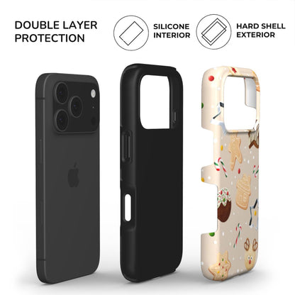 Christmas Cookies Phone Case built with dual layer protection - soft TPU interior and Hard glossy shell