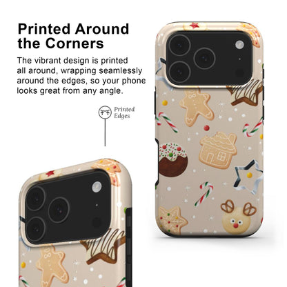 Christmas Cookies Phone Case with printed edges and full wrap around deign