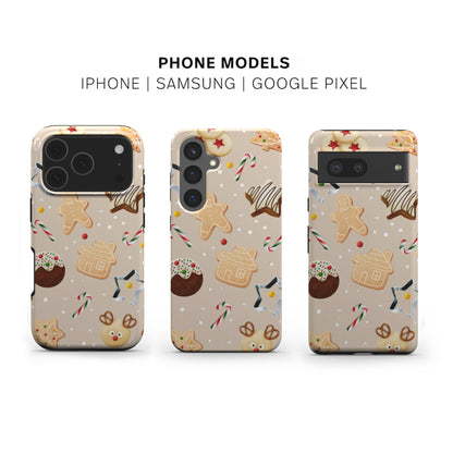 Christmas Cookies Phone Case available for iPhone Samsung and Google models 