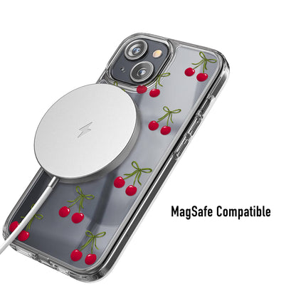 Clear Cherry Bow Phone Case with MagSafe compatibility