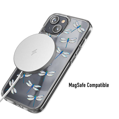 Phone case with dragonfly design and MagSafe compatibility 
