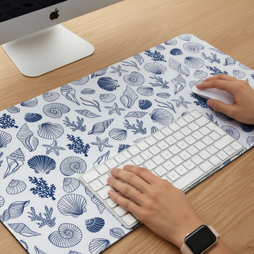 Close up shot on the Coastal Desk Mat