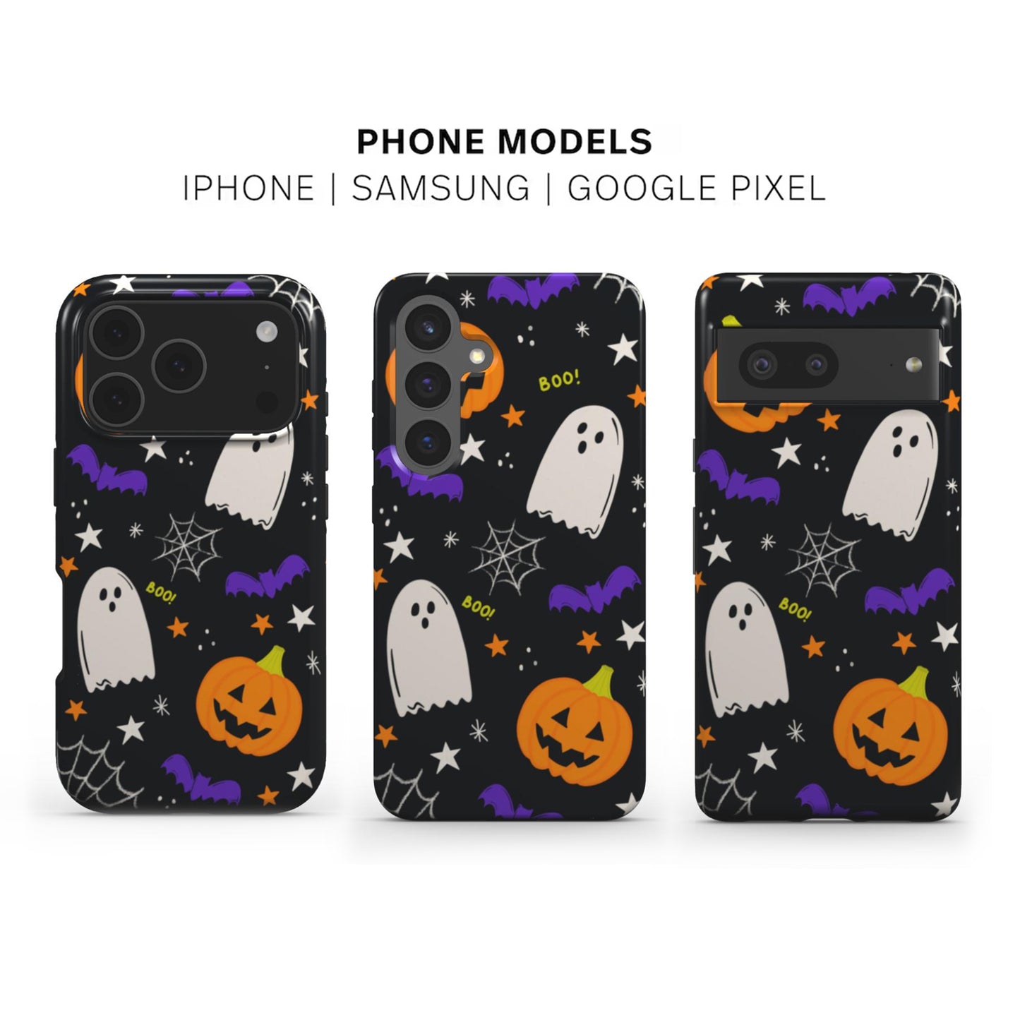 Cute Ghosts Phone Case available for iPhone Samsung and Google models 