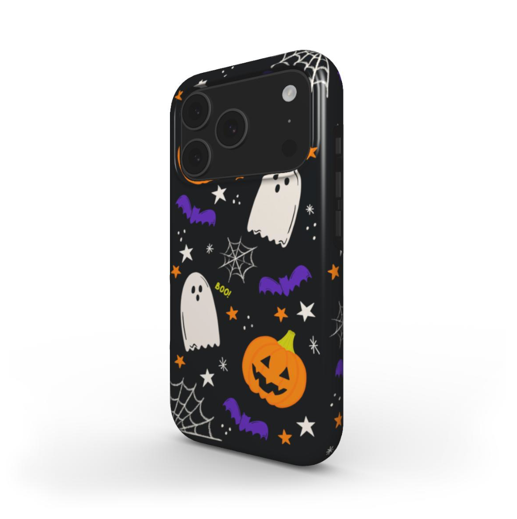 Cute Ghosts Tough Phone Case showing printed sides 