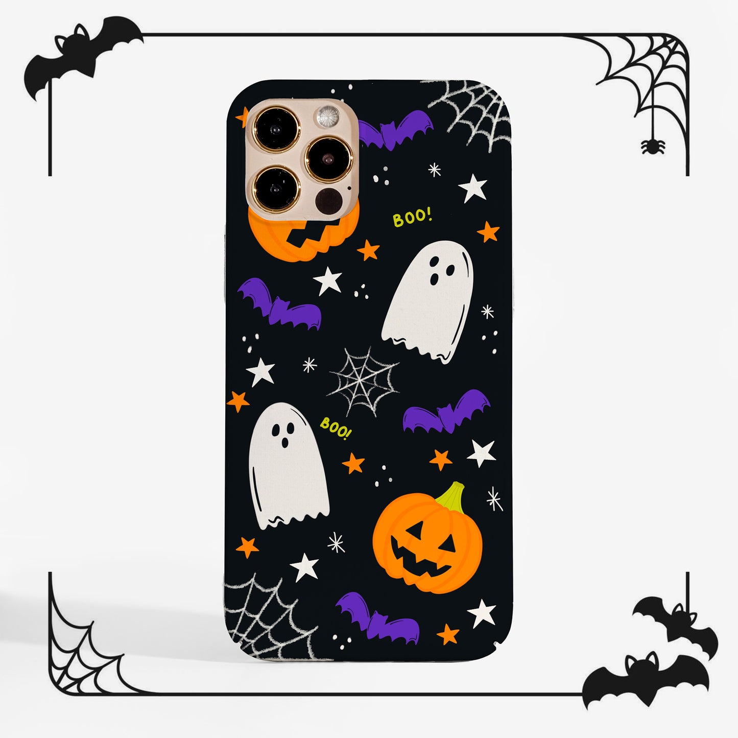 Cute Halloween Ghosts phone case with vinbarnt ghost design; a playful, stylish phone case offering strong protection.