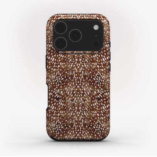 Protective bumper phone case with deer print design for a nature-inspired aesthetic