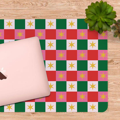 Christmas Plaid Desk Mat