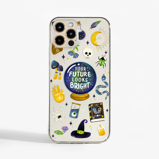 Halloween phone case with mystical esoteric symbols. A stylish, protective phone case for spooky-season lovers.