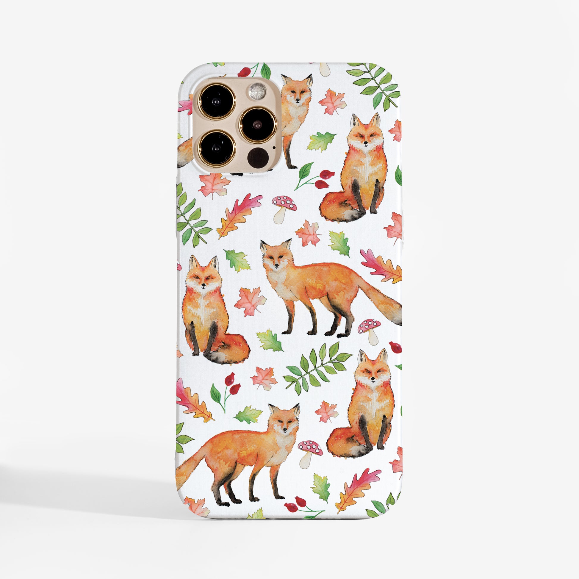 'foxes' phone case with watercolour foxes illustration. A pretty and protective phone case for animal lovers.