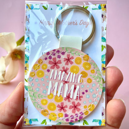 Amazing Mama Leather Keyring