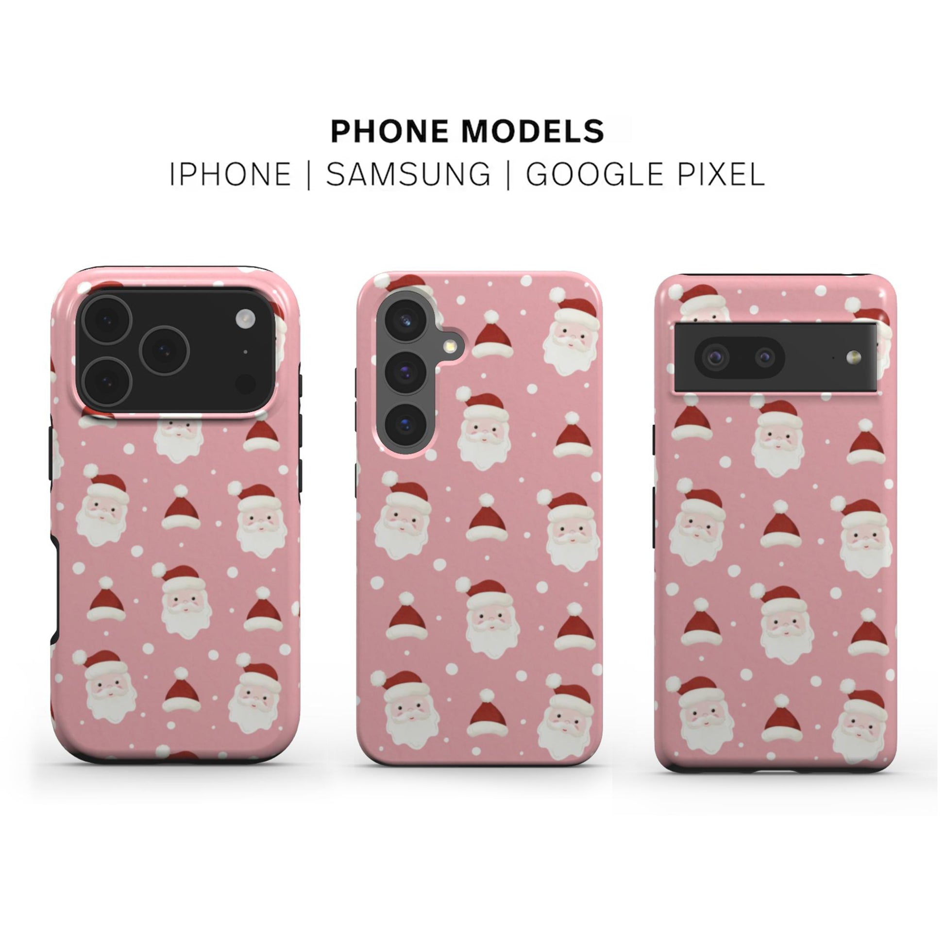 Jolly Santa Tough Phone Case available for iPhone Samsung and Google models 