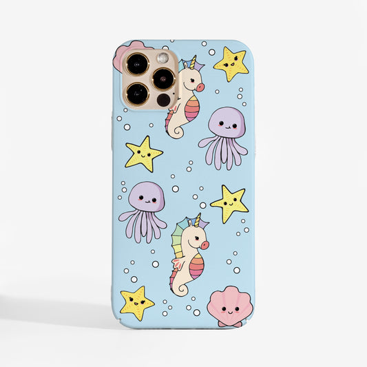 Cute Sea Creatures phone case with kawaii design; a playful, stylish protective phone case made for daily wear.