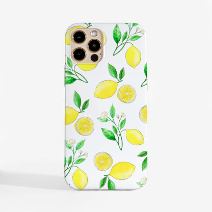 Pretty phone case with citrus lemon art. A stylish, protective phone case that adds a pop of colour to your device.