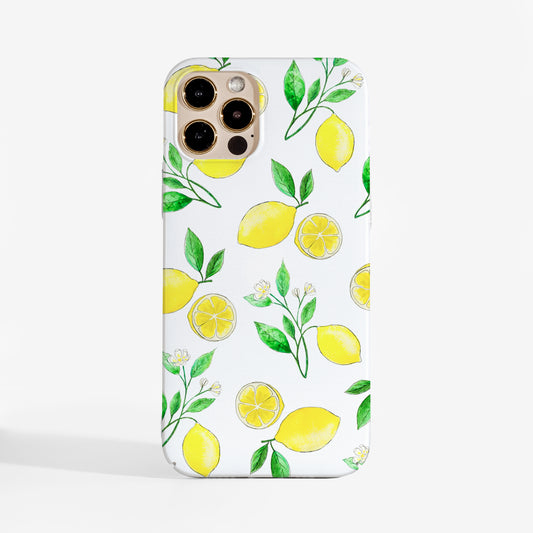 Pretty phone case with citrus lemon art. A stylish, protective phone case that adds a pop of colour to your device.