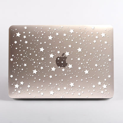 White Stars Clear MacBook Case