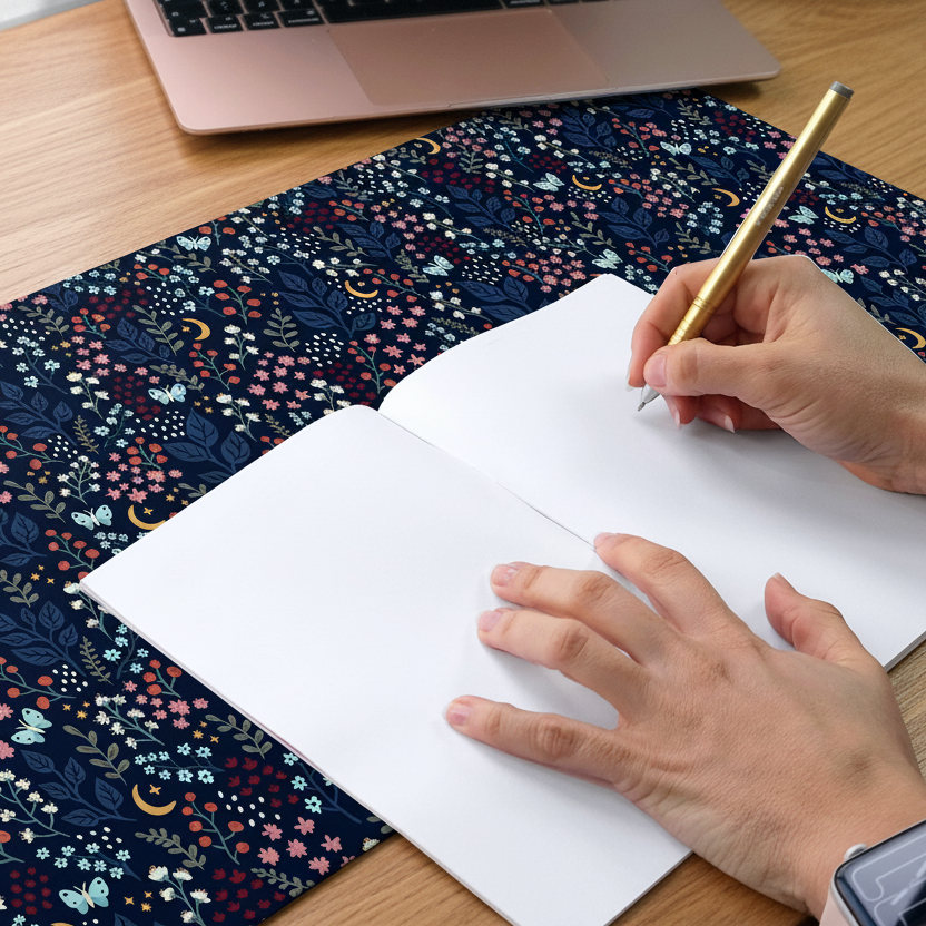 Midnight Floral Desk Mat