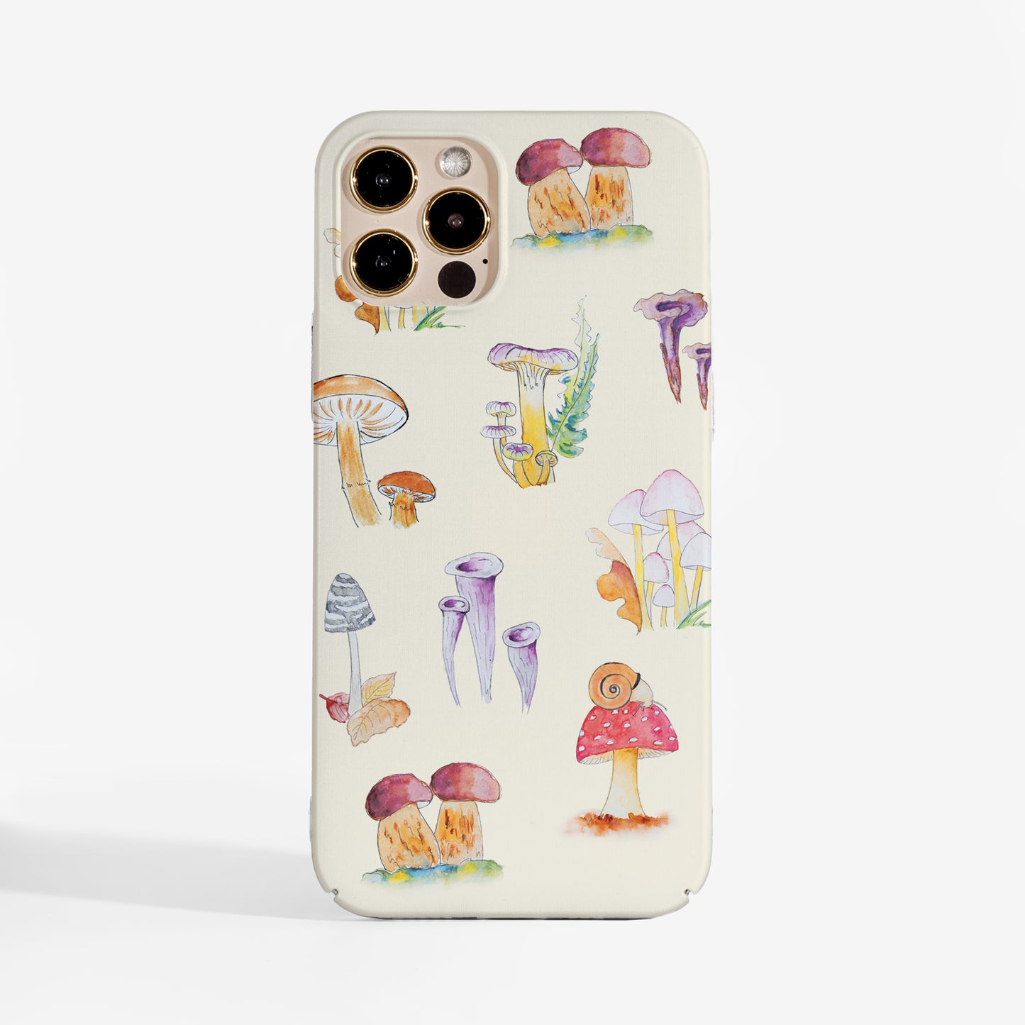 Whimsical mushroom phone case with forest-inspired art print and smooth matte finish. A stylish and protective art phone case for everyday magic.