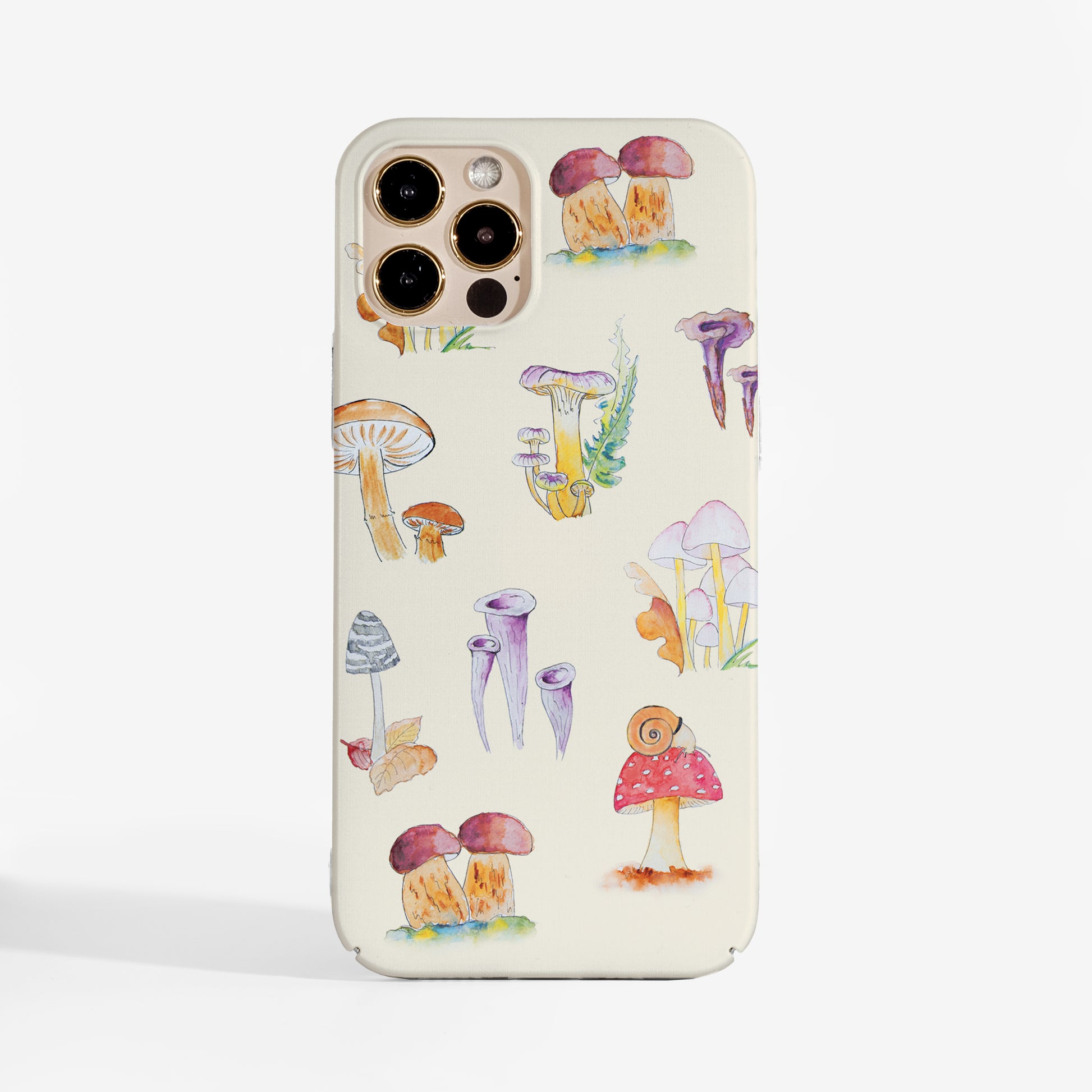 Whimsical mushroom phone case with forest-inspired art print and smooth matte finish. A stylish and protective art phone case for everyday magic.