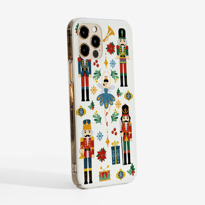 Side view showing Nutcracker Ballet phone case with clear sides and durable slim design.