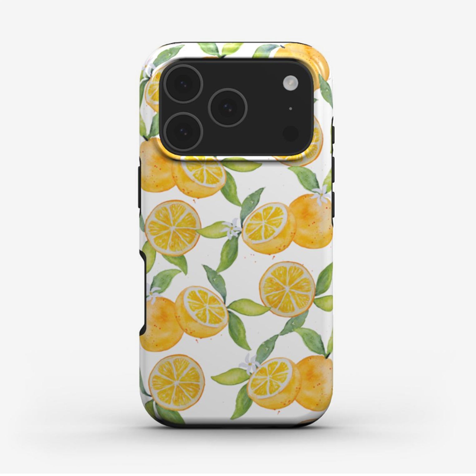 Oranges phone case featuring bright watercolour fruit artwork with glossy finish. A cute and protective designer phone case for iPhone and Samsung.