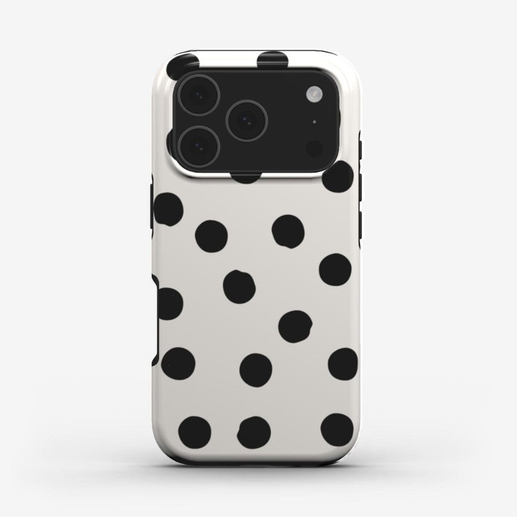 Painted Dots phone case featuring a playful take on the classic polka dot design with a glossy print finish. 