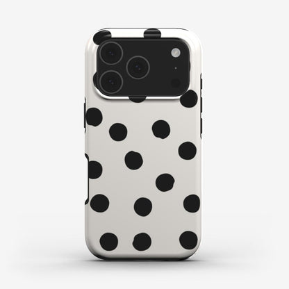 Painted Dots phone case featuring a playful take on the classic polka dot design with a glossy print finish. 