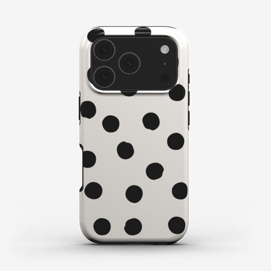 Painted Dots phone case featuring a playful take on the classic polka dot design with a glossy print finish. 