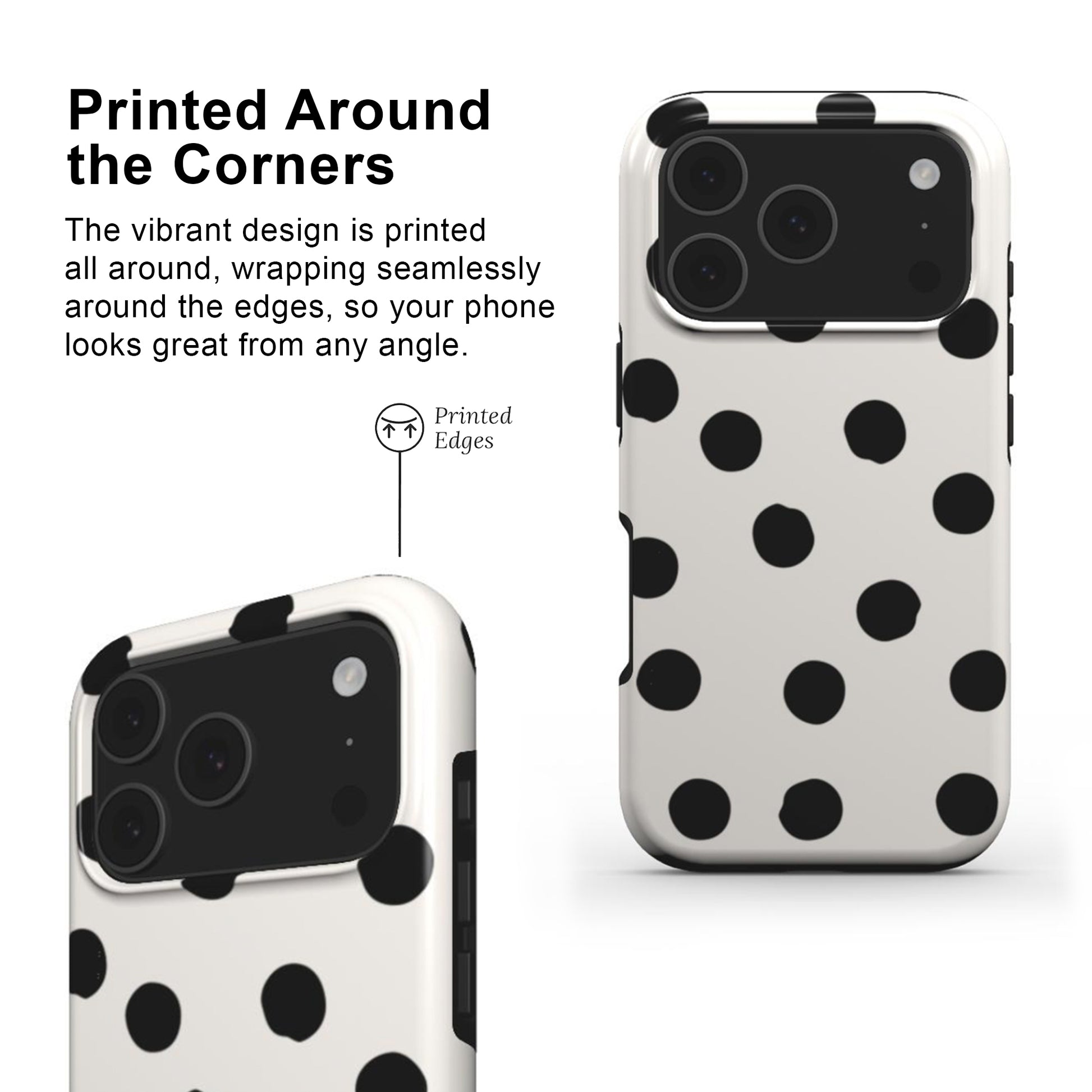 Painted Dots Phone Case with printed edges and full wrap around deign