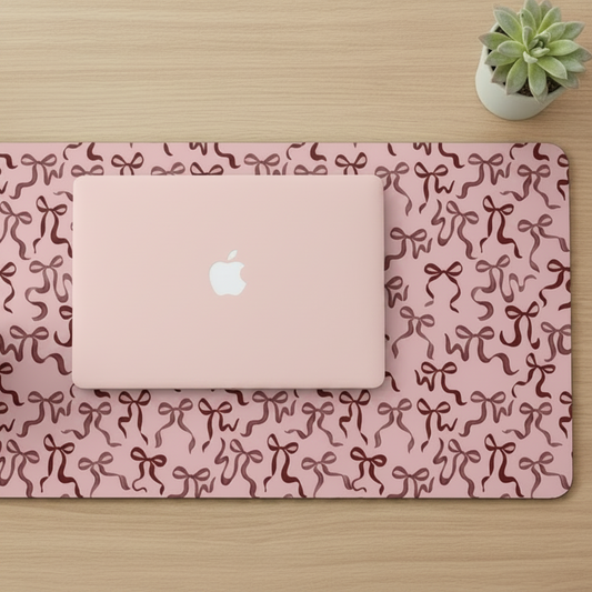 Pink Bow Desk Mat