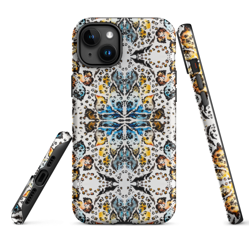 Protective and Stylish Kaleidoscope Animal Print Tough Phone Case  with full wrap around  design and sturdy dual-layer protection