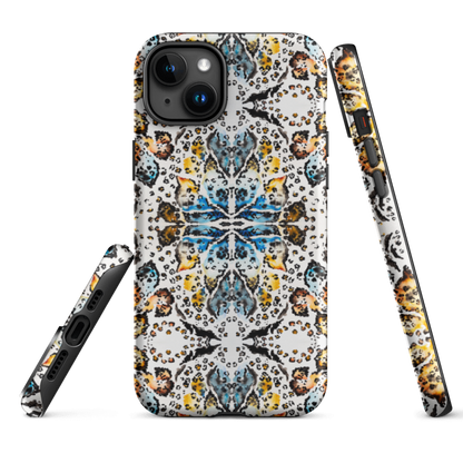 Protective and Stylish Kaleidoscope Animal Print Tough Phone Case  with full wrap around  design and sturdy dual-layer protection