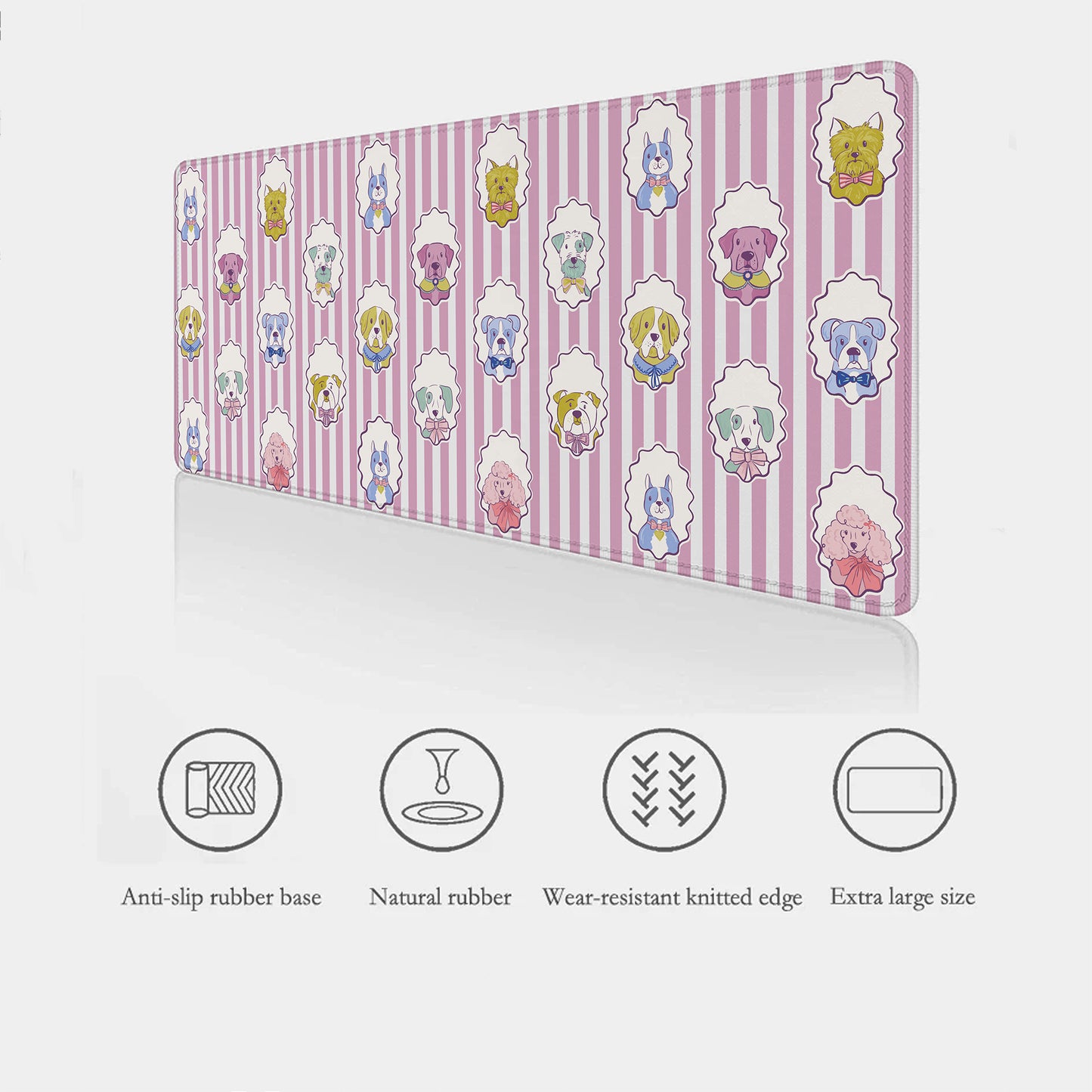 Posh Pups | Cute Dog Purple Desk Mat