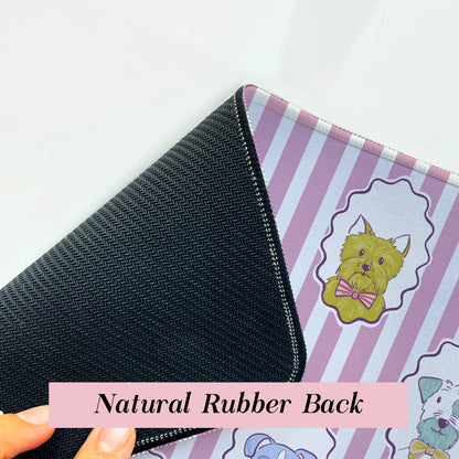 Posh Pups | Cute Dog Purple Desk Mat