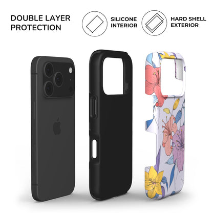 floral phone case built with dual layer protection - soft TPU interior and Hard glossy shell