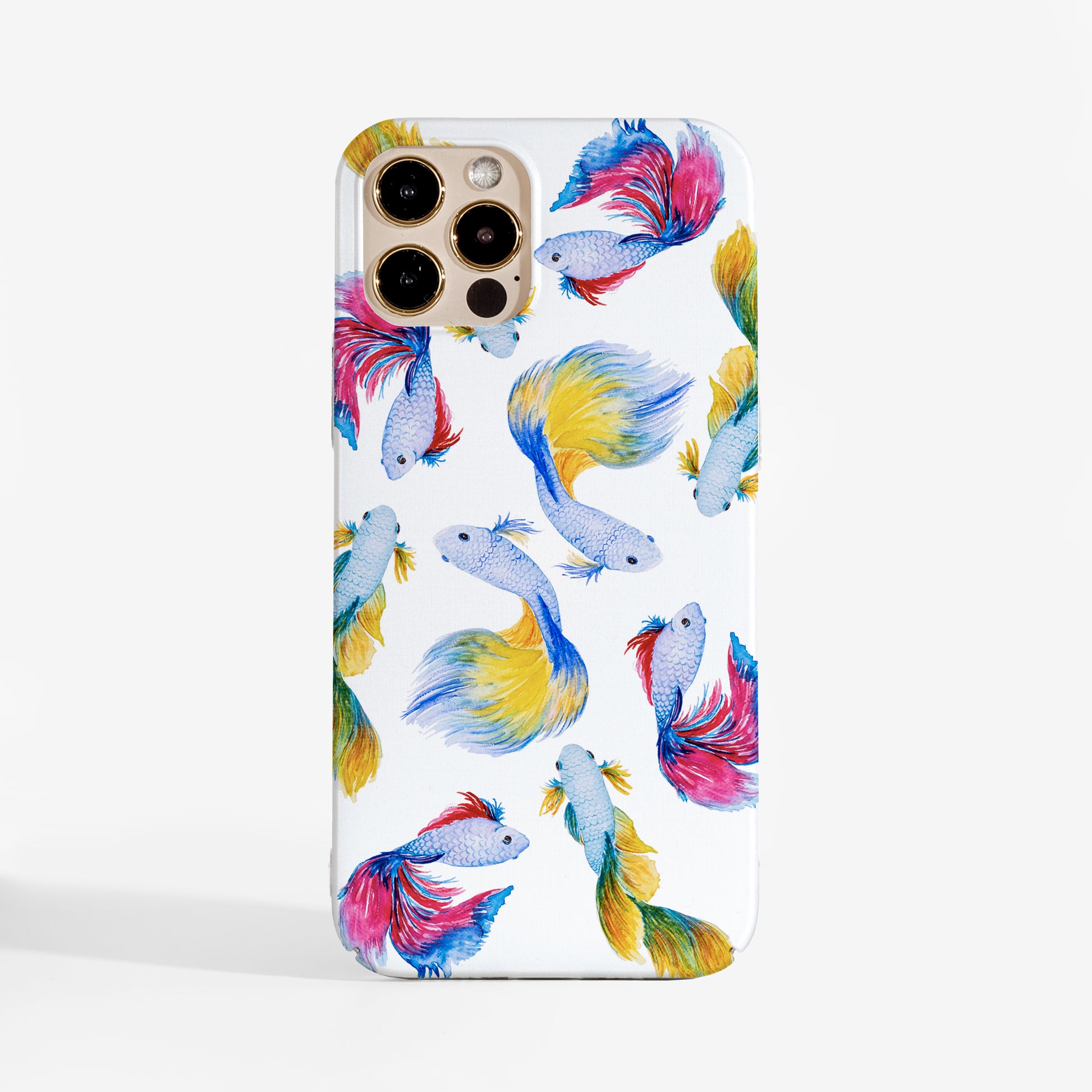 Rainbow fish phone case with vibrant print and smooth matte finish.