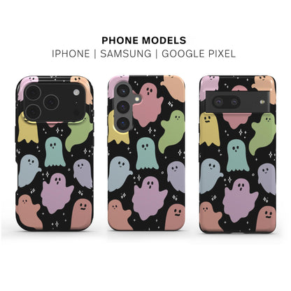 Rainbow Ghosts Phone Case available for iPhone Samsung and Google models 