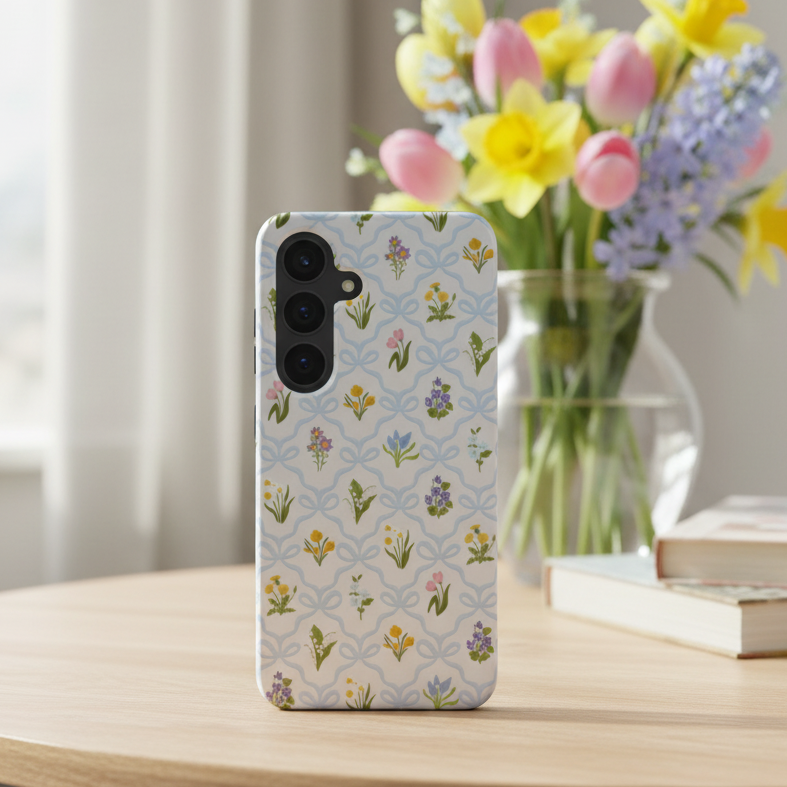 Blue Wild Flowers Tough Phone Case