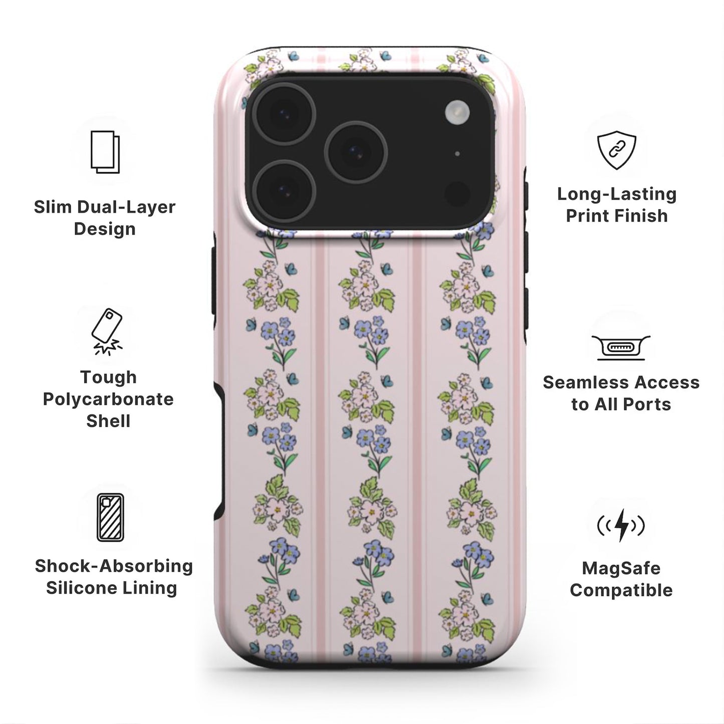 Vintage Garden Flowers Tough Phone Case