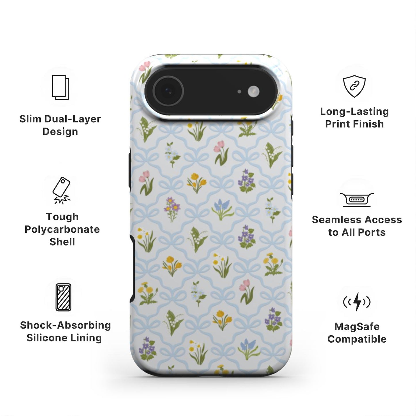 Blue Wild Flowers Tough Phone Case