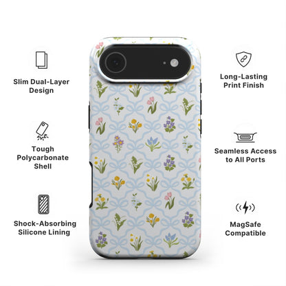 Blue Wild Flowers Tough Phone Case