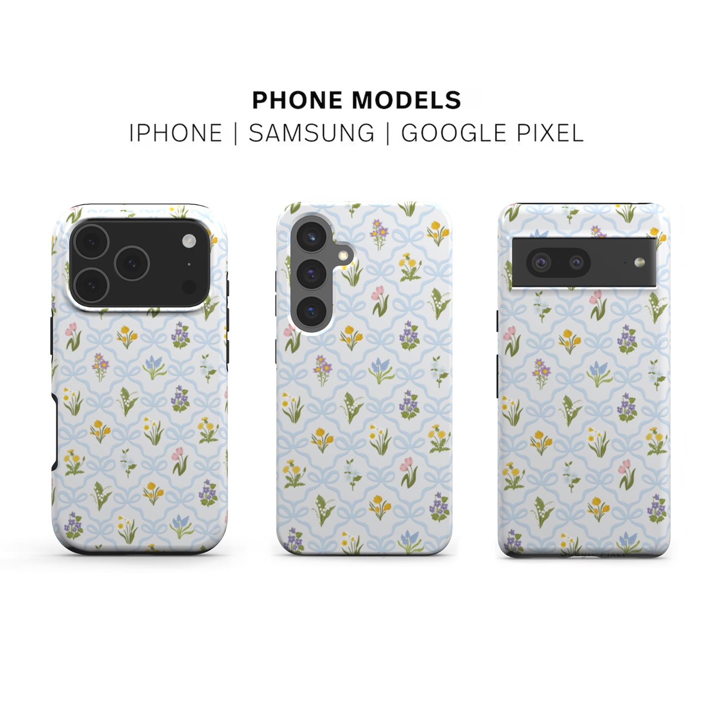 Blue Wild Flowers Tough Phone Case