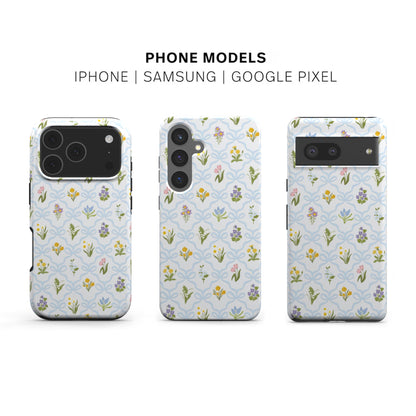Blue Wild Flowers Tough Phone Case