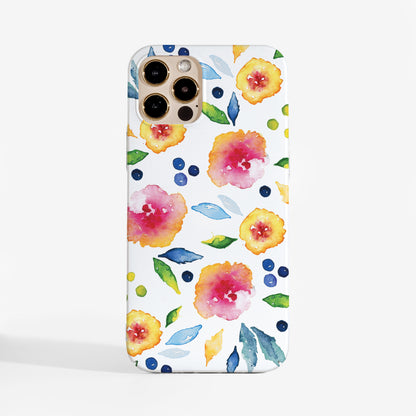 Pretty Floral phone case with abstract autumn watercolour flowers— artistic, high-quality protection for iPhone, Google Pixel and Samsung